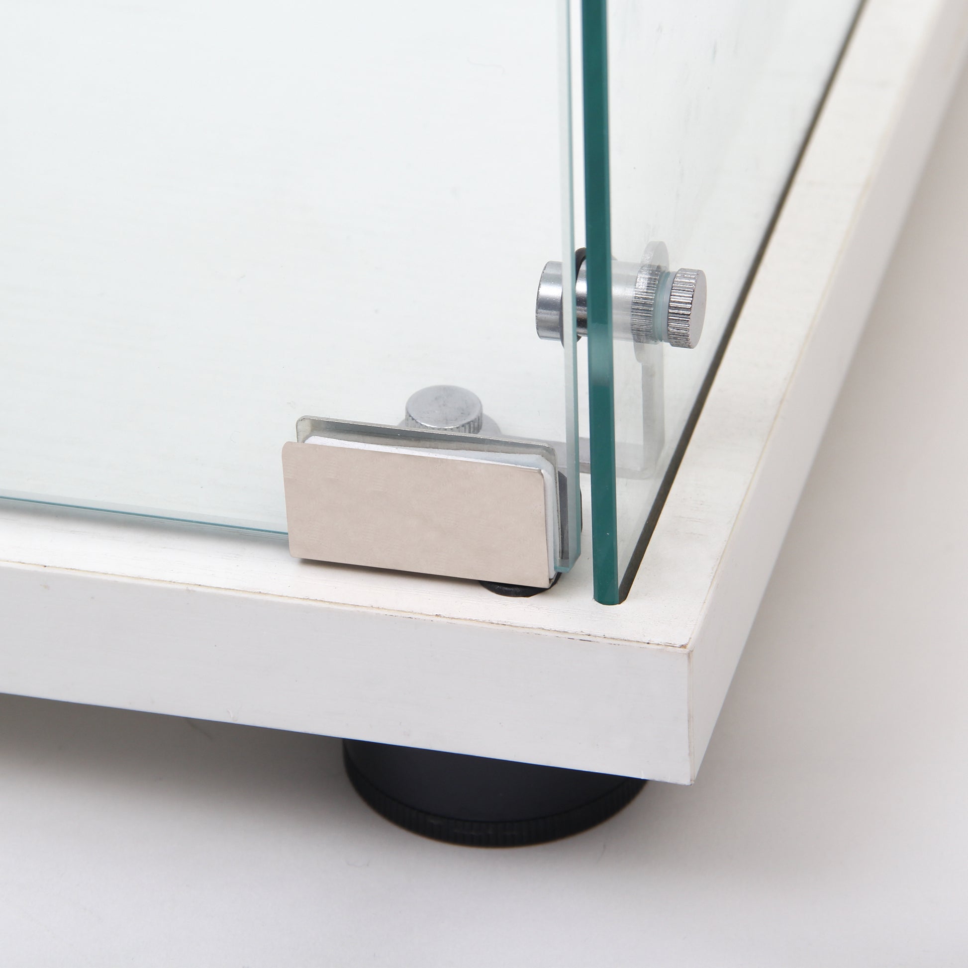 Two-door Glass Display Cabinet 4 Shelves with Door, Floor Standing Curio Bookshelf for Living Room-UH Decor-Default-Urbanheer