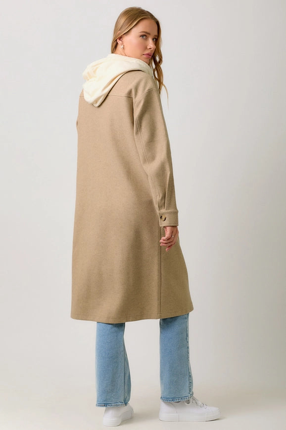 Twofer Hoodie Solid Coat Latte-Coat-Mystree-S-Latte-Urbanheer