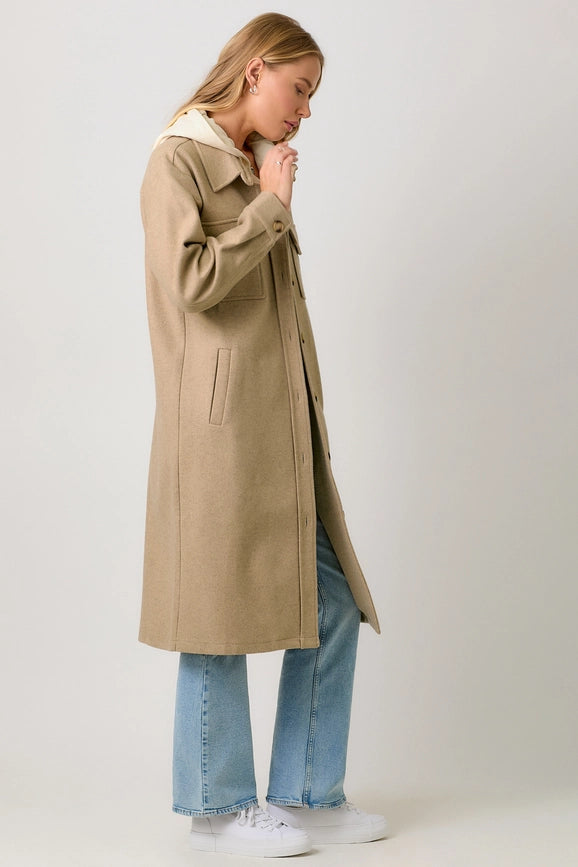 Twofer Hoodie Solid Coat Latte-Coat-Mystree-S-Latte-Urbanheer