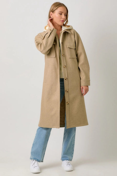 Twofer Hoodie Solid Coat Latte-Coat-Mystree-S-Latte-Urbanheer