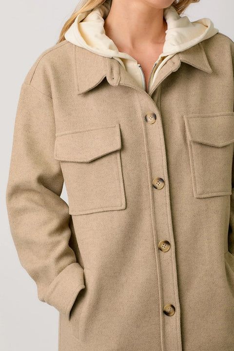 Twofer Hoodie Solid Coat Latte-Coat-Mystree-S-Latte-Urbanheer