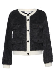 Two Tone Fuzzy Cardigan