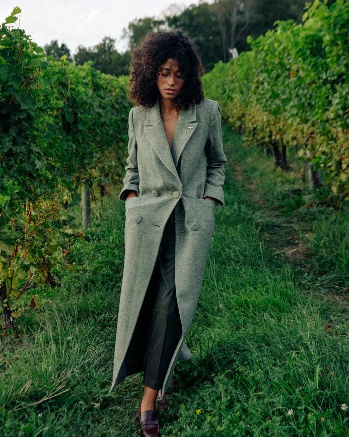 Tyra Coat Green-Coat-Torn By Ronny Kobo-XS-Green-Urbanheer