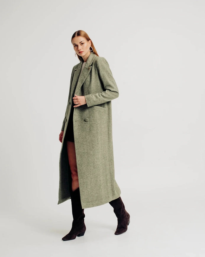 Tyra Coat Green-Coat-Torn By Ronny Kobo-XS-Green-Urbanheer