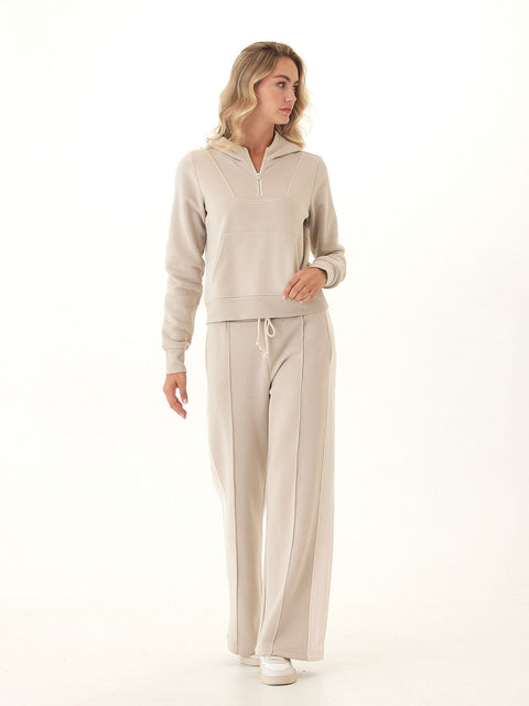 Tyra Triblend Fleece Quarter Zip Hoodie