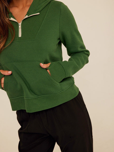 Tyra Triblend Fleece Quarter Zip Hoodie