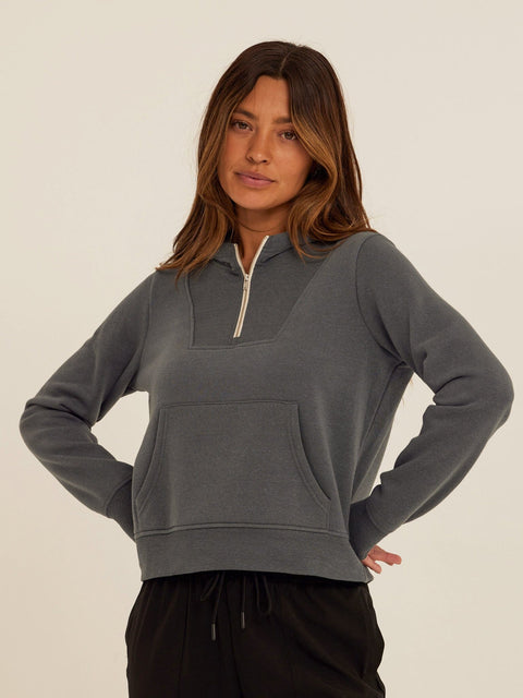 Tyra Triblend Fleece Quarter Zip Hoodie