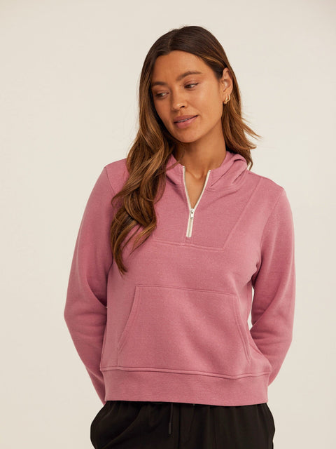 Tyra Triblend Fleece Quarter Zip Hoodie