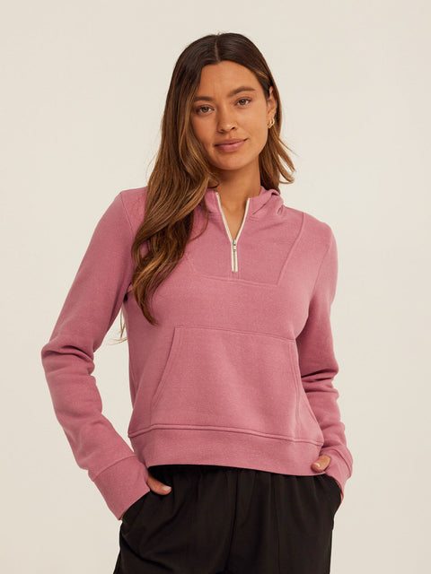 Tyra Triblend Fleece Quarter Zip Hoodie