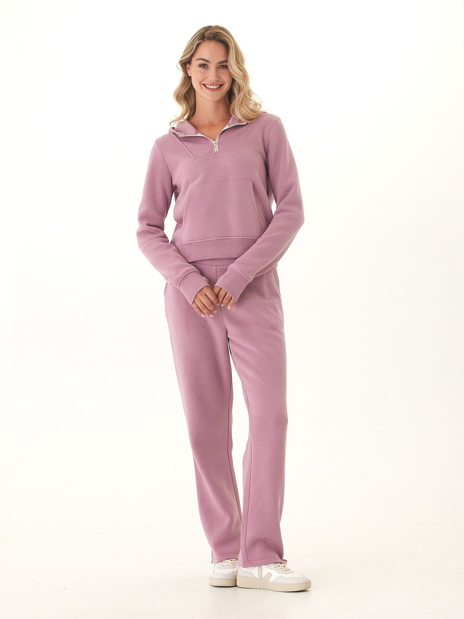 Tyra Triblend Fleece Quarter Zip Hoodie