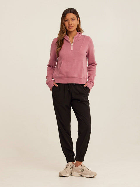 Tyra Triblend Fleece Quarter Zip Hoodie