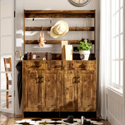 U-Can 51.2''Minimalist Four-Door Shoe Cabinet with Coat Rack, Spacious Top,3 Drawers, 8 Shelves,-UH Decor-Default-Urbanheer