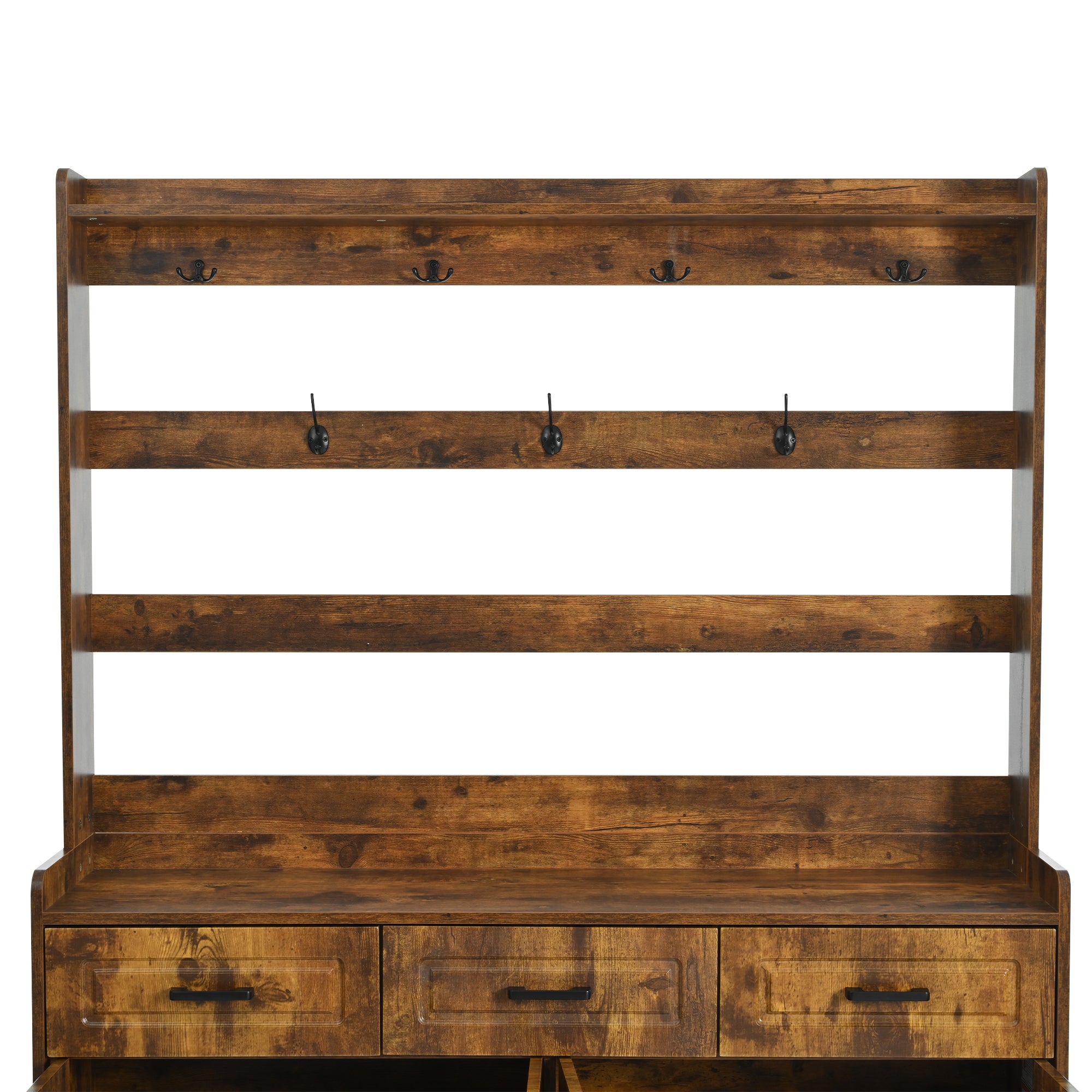 U-Can 51.2''Minimalist Four-Door Shoe Cabinet with Coat Rack, Spacious Top,3 Drawers, 8 Shelves,-UH Decor-Default-Urbanheer