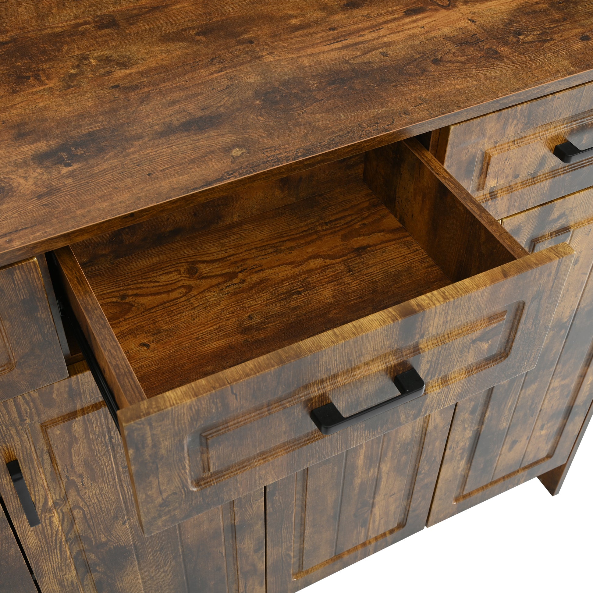 U-Can 51.2''Minimalist Four-Door Shoe Cabinet with Coat Rack, Spacious Top,3 Drawers, 8 Shelves,-UH Decor-Default-Urbanheer