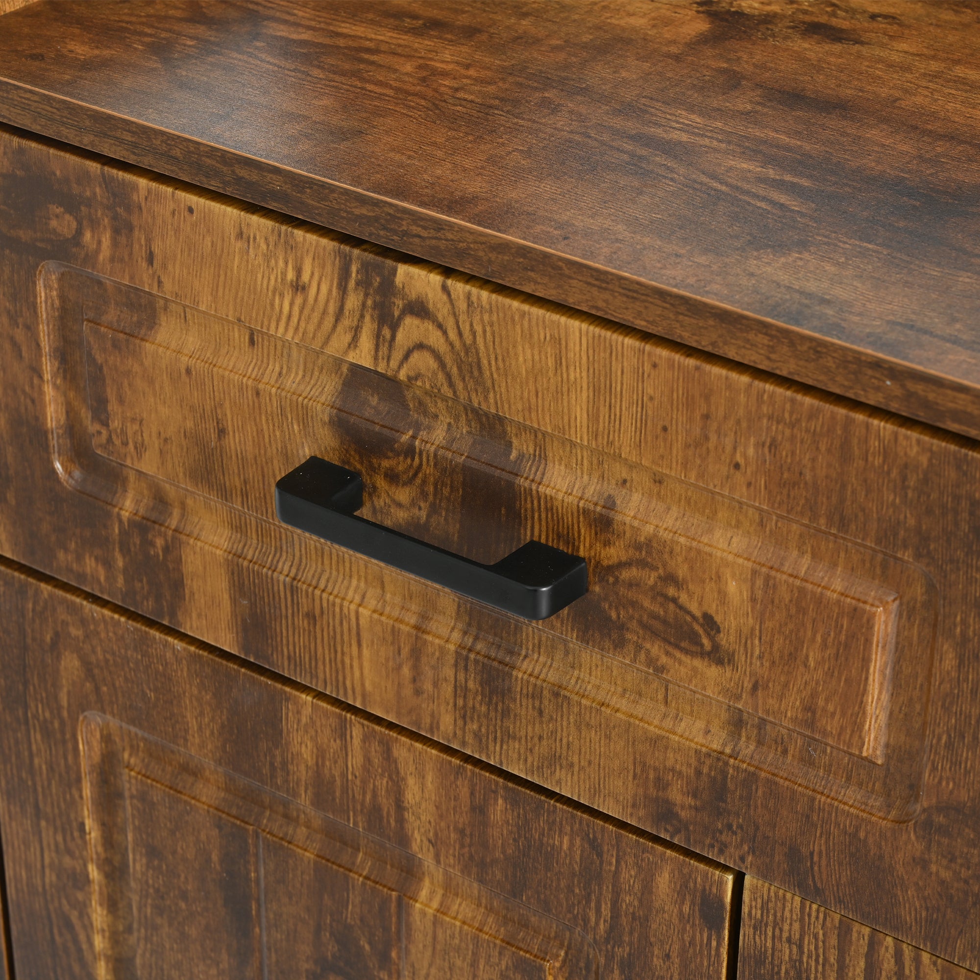 U-Can 51.2''Minimalist Four-Door Shoe Cabinet with Coat Rack, Spacious Top,3 Drawers, 8 Shelves,-UH Decor-Default-Urbanheer