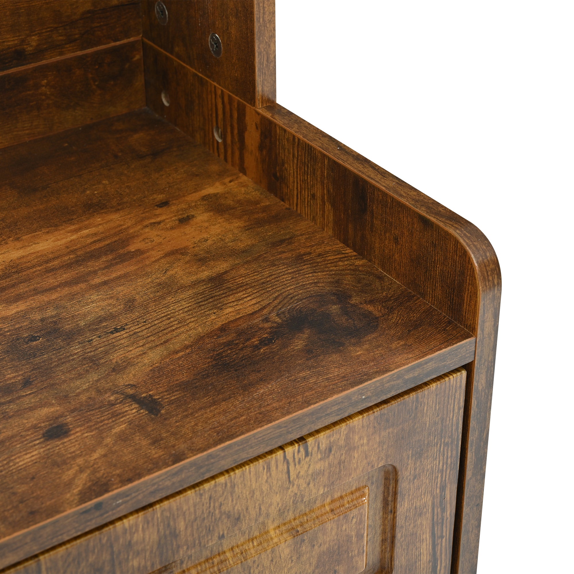 U-Can 51.2''Minimalist Four-Door Shoe Cabinet with Coat Rack, Spacious Top,3 Drawers, 8 Shelves,-UH Decor-Default-Urbanheer