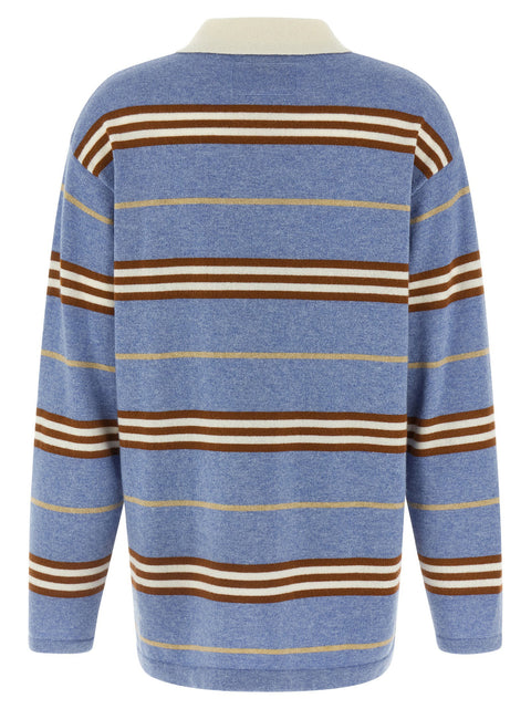 Guest In Residence Striped Rugby Polo Shirt