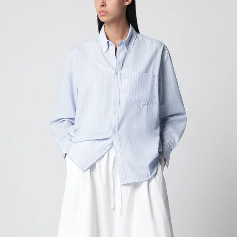 Dunst Light blue striped cotton-blend shirt