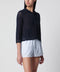 Dunst Navy blue openwork linen-blend cardigan