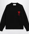 Ami Paris Black Ami de Coeur virgin wool sweater