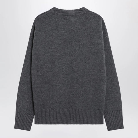 Ami Paris Ami de Coeur sweater in grey virgin wool
