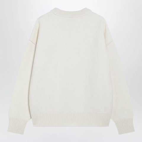 Ami Paris Ami de Coeur sweater in white virgin wool