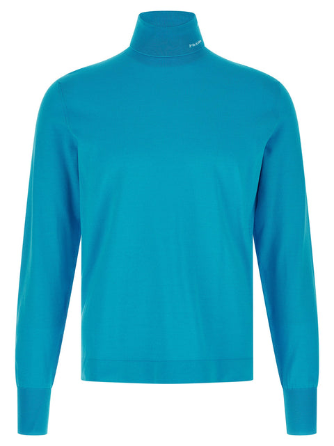 Prada Logo Intarsia Turtleneck Sweater