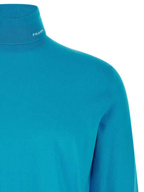 Prada Logo Intarsia Turtleneck Sweater