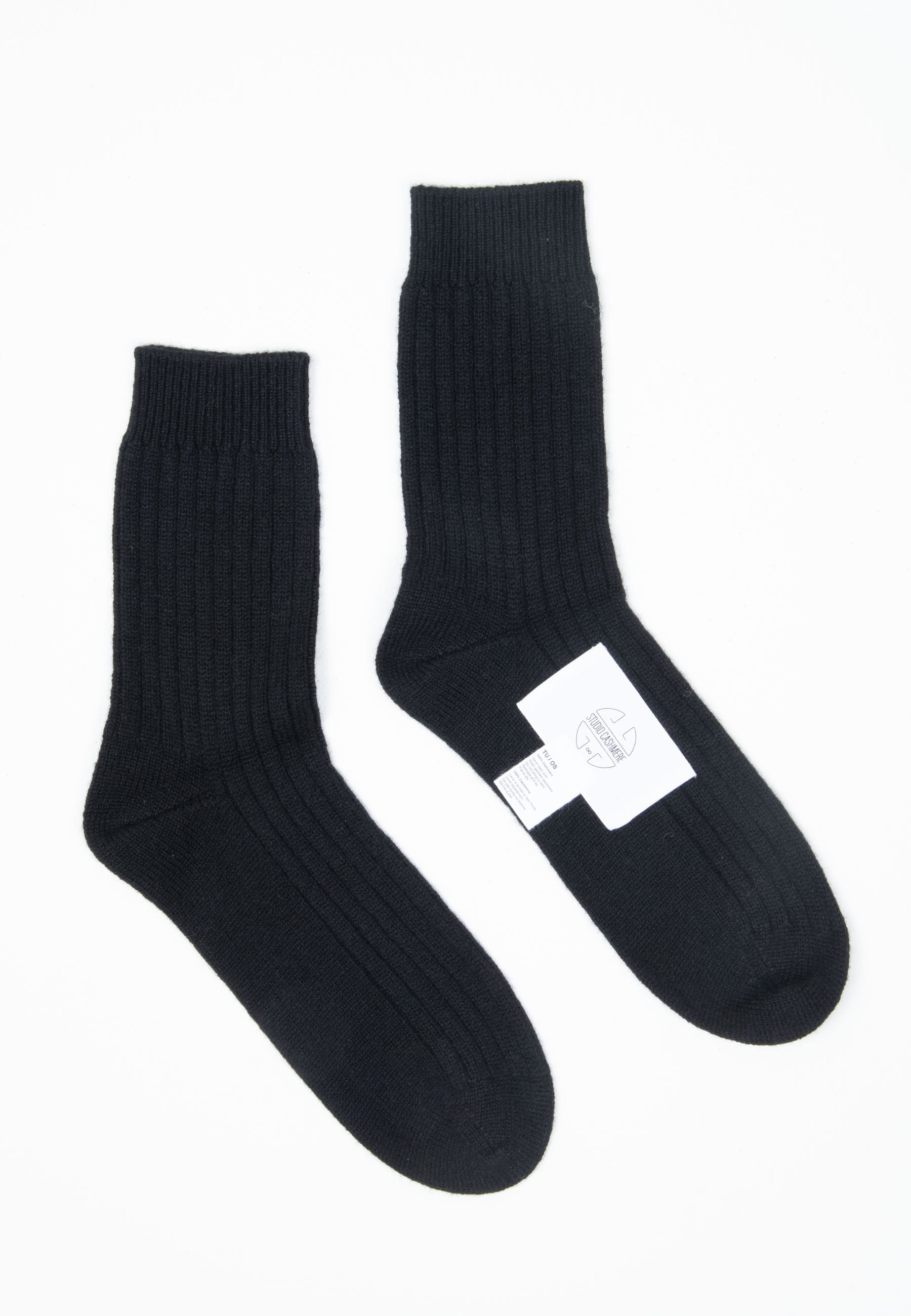 UNI 12 Chausettes en côte traditionnelle 4 fils en cachemire noir-chaussettes-Studio Cashmere8-TU-SC8-00839-noir-Urbanheer