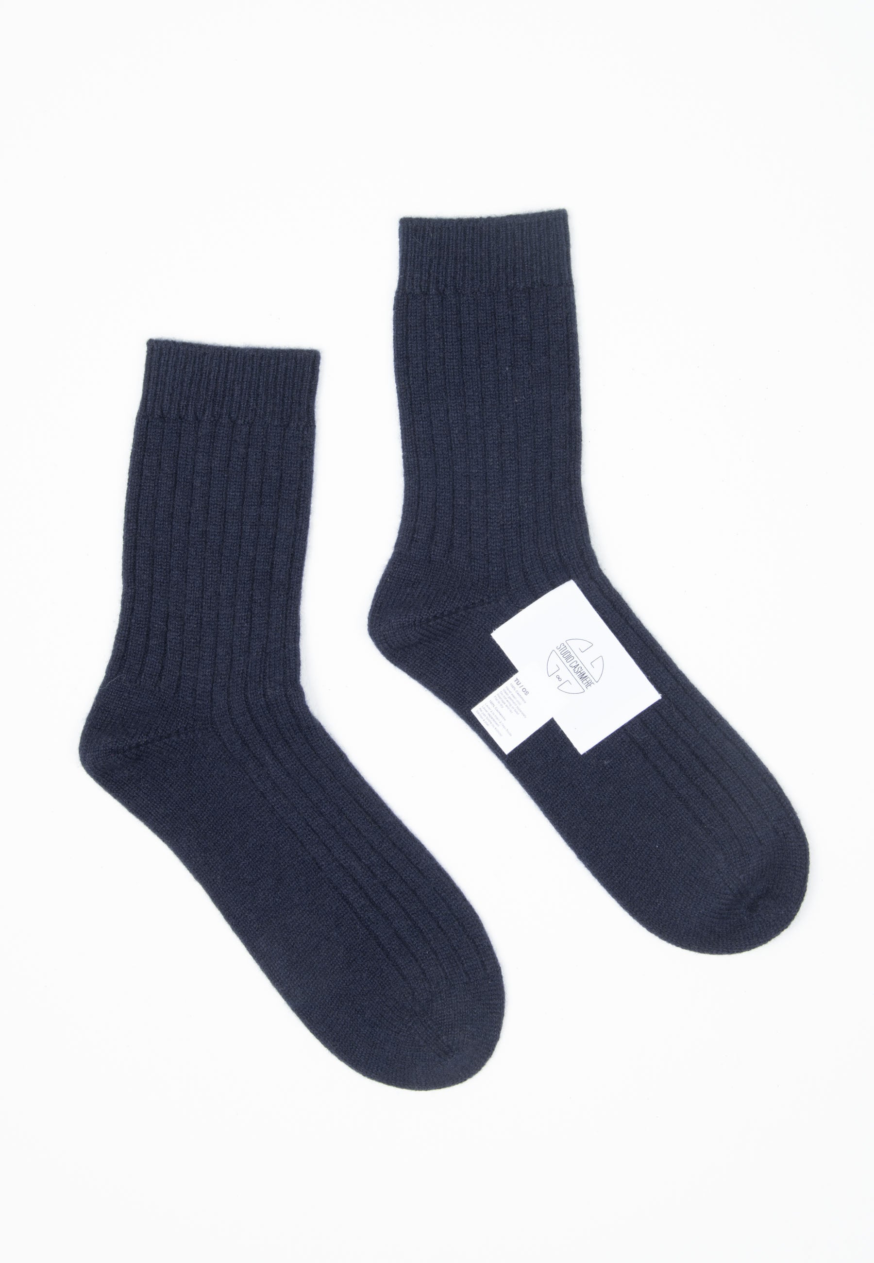 UNI 13 Chausettes en côte traditionnelle 4 fils en cachemire bleu marine-chaussettes-Studio Cashmere8-TU-SC8-00980-bleu marine-Urbanheer