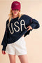 USA Sweater-Sweater-AEMI + CO-S-Navy-Urbanheer