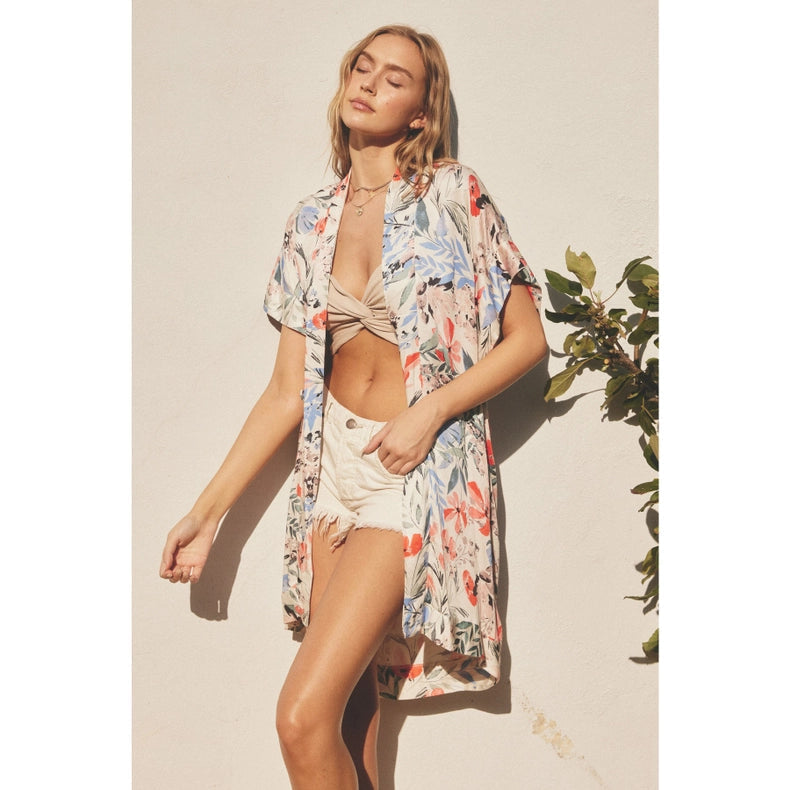 Ukulele Blues Kimono Dress-Dress-Dress Forum-S-NATURAL/MULTI-Urbanheer