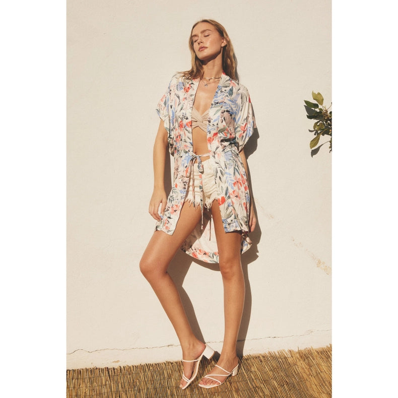 Ukulele Blues Kimono Dress-Dress-Dress Forum-S-NATURAL/MULTI-Urbanheer