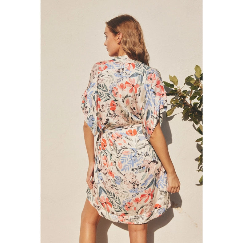 Ukulele Blues Kimono Dress-Dress-Dress Forum-S-NATURAL/MULTI-Urbanheer