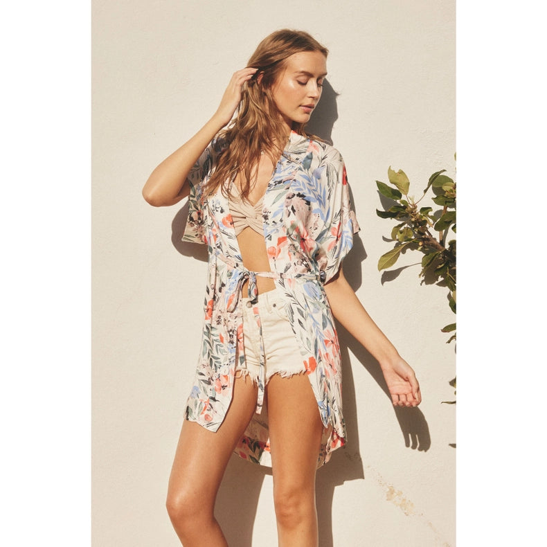 Ukulele Blues Kimono Dress-Dress-Dress Forum-S-NATURAL/MULTI-Urbanheer