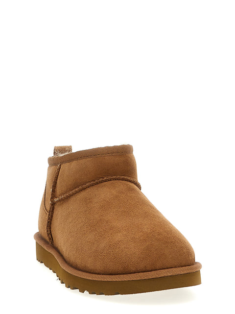 Ultra Mini Sheepskin Suede Ankle Boots