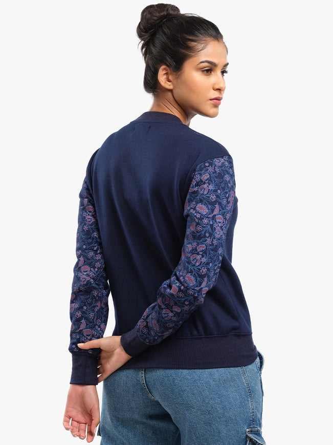 Unisex Printed Crewneck Sweatshirt - Navy-Clothing Sweatshirts-Pali-XS-Urbanheer