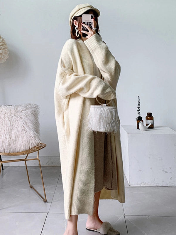 Urban Simple Loose Solid Color Knitting Cardigan Coat APRICOT-Coat-Halibuyfashion-FREE SIZE-APRICOT-Urbanheer