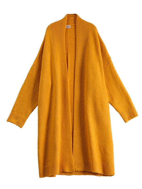 Urban Simple Loose Solid Color Knitting Cardigan Coat YELLOW-Coat-Halibuyfashion-FREE SIZE-YELLOW-Urbanheer