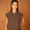 Urban Sleeveless Bomber Jacket with Lapel Collar