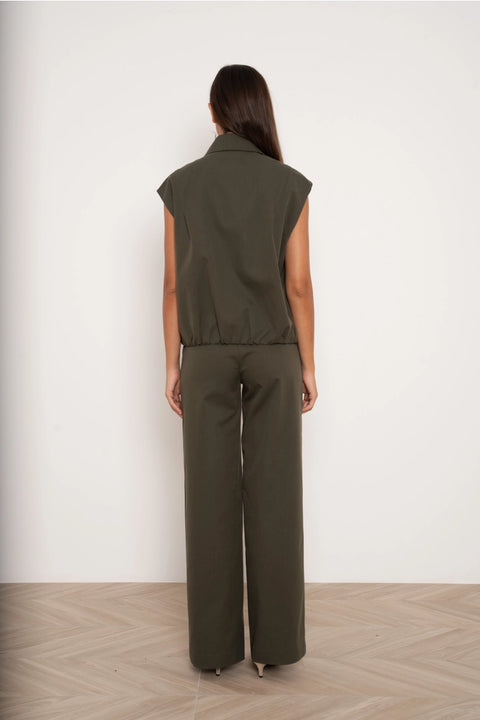 Urban Sleeveless Bomber Jacket with Lapel Collar