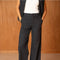 Urban Wide High-Waisted Pants with Back Triangle Pocket