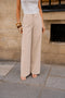 Urban Wide High-Waisted Pants with Back Triangle Pocket