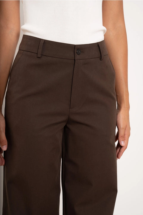 Urban Wide High-Waisted Pants with Back Triangle Pocket