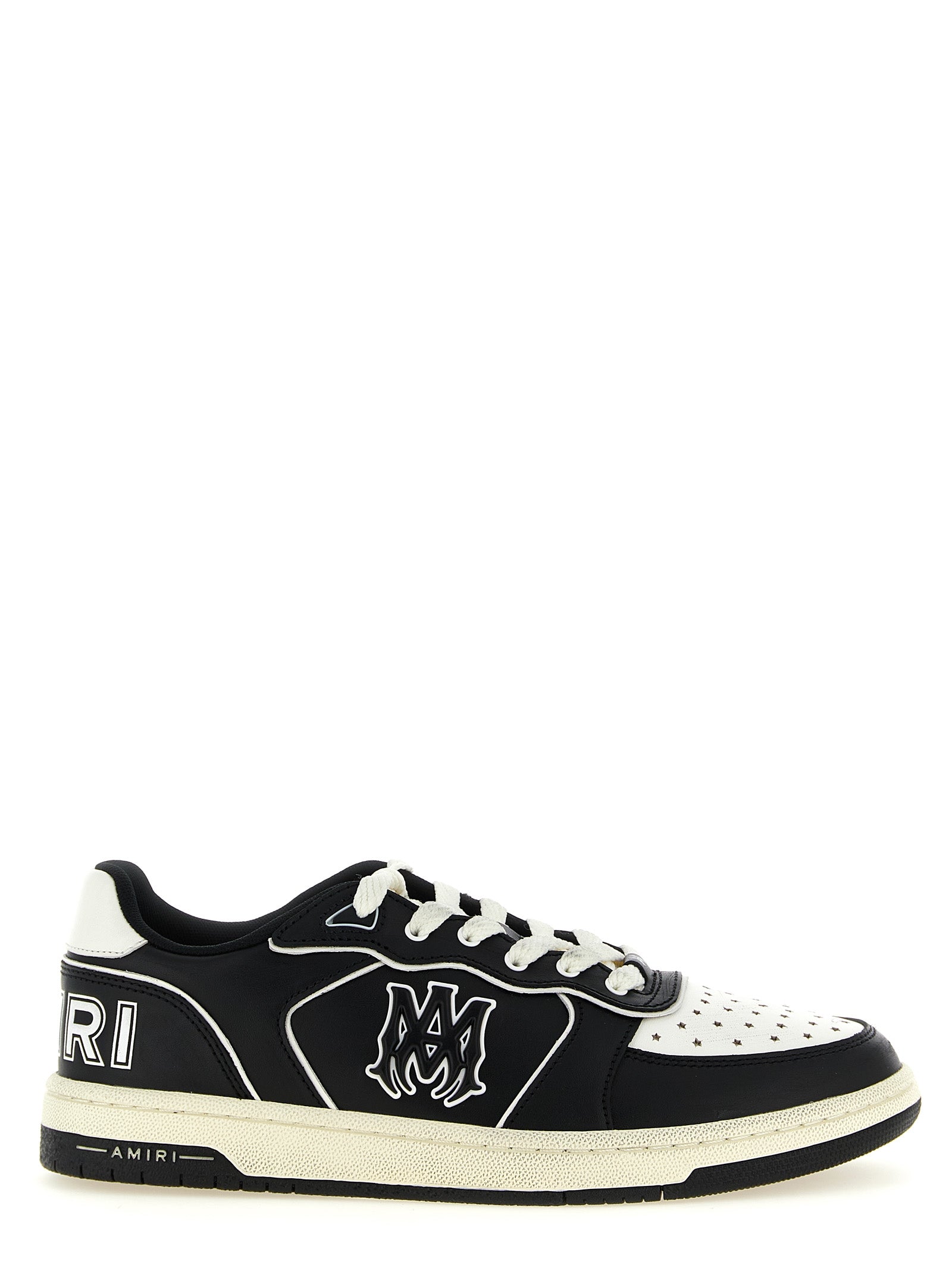 Used-Effect Leather Sneakers with Comfort