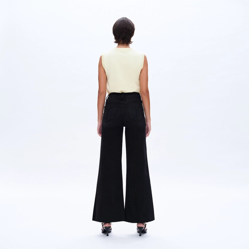 Utility High Rise Wide Leg Jeans with Raw Hem BLACK ROCK-Jeans-BAYEAS-24-BLACK ROCK-Urbanheer