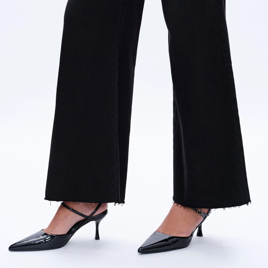 Utility High Rise Wide Leg Jeans with Raw Hem BLACK ROCK-Jeans-BAYEAS-24-BLACK ROCK-Urbanheer