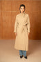 Utility Oversized Long Belted Trench with Stand-Up Collar