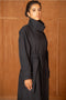 Utility Oversized Long Belted Trench with Stand-Up Collar