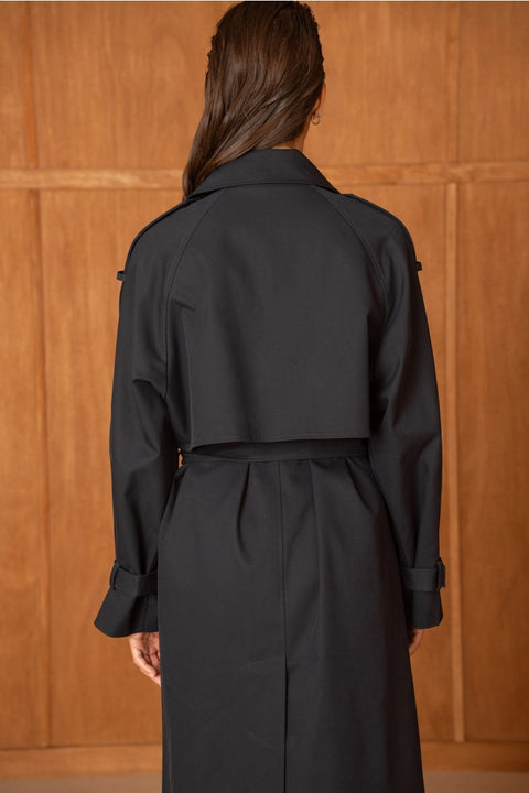 Utility Oversized Long Double-Breasted Trench
